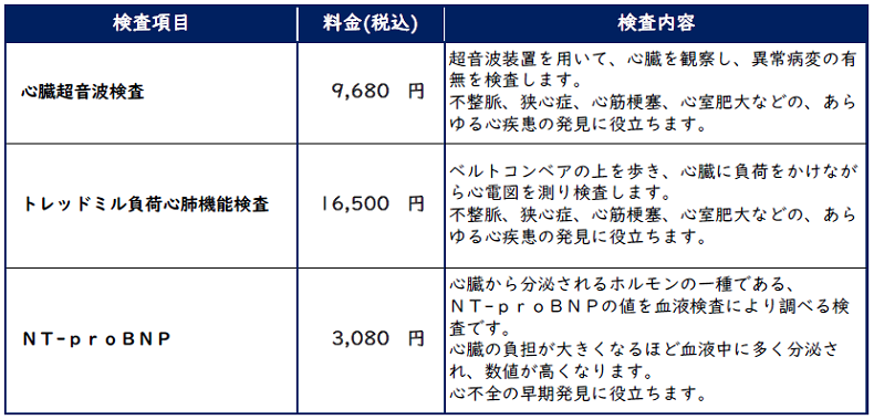 循環器（心臓）検査料金